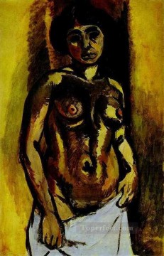 Fauvismo Painting - Fauvismo desnudo negro y dorado
